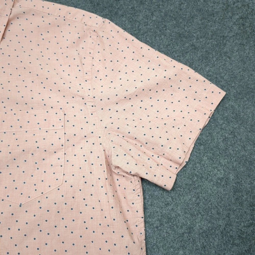 Banana Republic Slim Fit Short Sleeve Organic Cotton Button Down Shirt‎ Men L